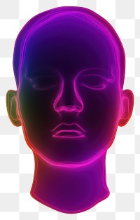 PNG Silhouette human head symmetrical photography portrait purple.