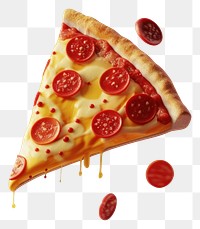 PNG 3D illustration of pizza food ketchup food presentation.