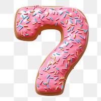Number 7 png 3D donut alphabet, transparent background