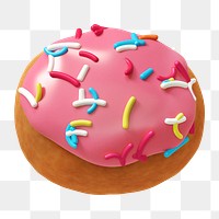 Dot png 3D donut design, transparent background