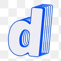 Letter d png line layer font, transparent background