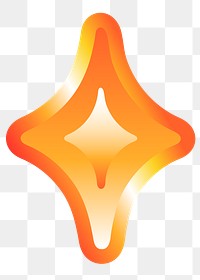 Blink icon png cute funky orange shape, transparent background