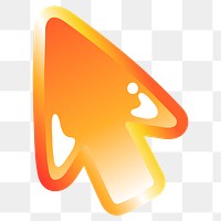 Cursor mouse icon png cute funky orange shape, transparent background
