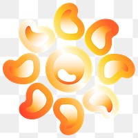 Sun icon png cute funky orange shape, transparent background