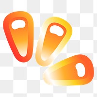 Blink icon png cute funky orange shape, transparent background