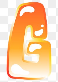 Letter g png cute funky orange alphabet, transparent background