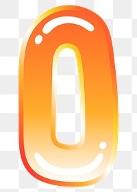 Letter o png cute funky orange alphabet, transparent background