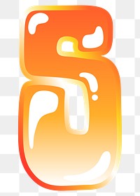 Letter s png cute funky orange alphabet, transparent background