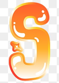 Letter s png cute funky orange alphabet, transparent background