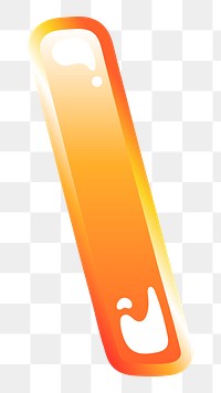 Backslash sign png cute funky orange symbol, transparent background