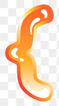 Curly bracket sign png cute funky orange symbol, transparent background