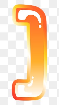 Square bracket sign png cute funky orange symbol, transparent background