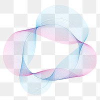 PNG abstract pink blue wireframe shape, digital element, transparent background