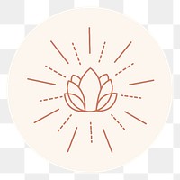 PNG aesthetic lotus line art IG story cover template, transparent background