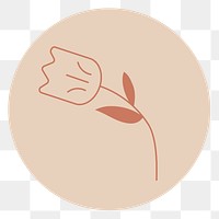 PNG flower IG story cover template, transparent background