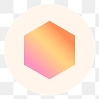 Gradient hexagon png geometric shape IG highlight story cover template, transparent background