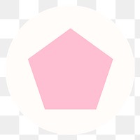 Pink pentagon png IG story highlight cover template, transparent background