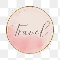 Aesthetic travel png pink Instagram story highlight cover template, transparent background