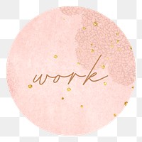 Aesthetic work png pink Instagram story highlight cover template, transparent background