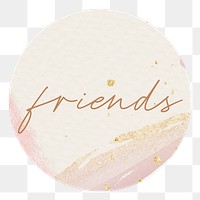 Aesthetic friends png pink Instagram story highlight cover template, transparent background