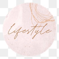 Aesthetic lifestyle png pink Instagram story highlight cover template, transparent background