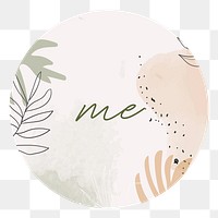 PNG botanical me Instagram story highlight cover, transparent background