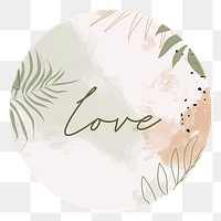 PNG botanical love Instagram story highlight cover, transparent background