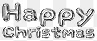 Happy Christmas word sticker png element, editable fluid chrome font design