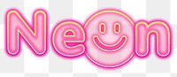 Neon word sticker png element, editable  pink neon font design
