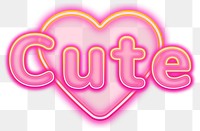 Cute word sticker png element, editable  pink neon font design