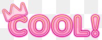 Cool word sticker png element, editable  pink neon font design