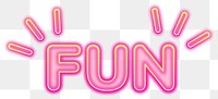 Fun word sticker png element, editable  pink neon font design