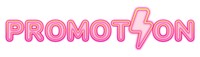 Promotion word sticker png element, editable  pink neon font design