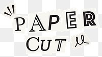 Paper cut word sticker png element, editable magazine noir font design
