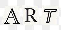 Art word sticker png element, editable magazine noir font design