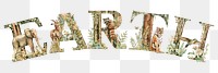 Earth word sticker png element, editable botanical animal font design