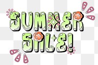 Summer sale word sticker png element, editable  green doodle design