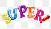 Super word sticker png element, editable  balloon party offset font design