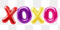 Xoxo word sticker png element, editable  balloon party offset font design