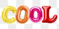 Cool word sticker png element, editable  balloon party offset font design