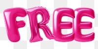 Free word sticker png element, editable  balloon party offset font design