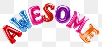 Awesome word sticker png element, editable  balloon party offset font design