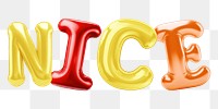 Nice word sticker png element, editable  balloon party offset font design