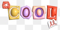 Cool word sticker png element, editable puffy magazine font design