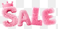 Sale word sticker png element, editable  fluffy pink font design