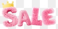 Sale word sticker png element, editable  fluffy pink font design
