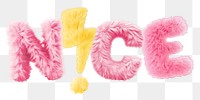 Nice word sticker png element, editable  fluffy pink font design
