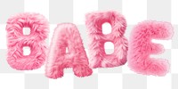 Babe word sticker png element, editable  fluffy pink font design