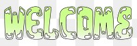 Welcome word sticker png element, editable  green doodle design