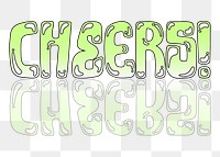 Cheers word sticker png element, editable  green doodle design